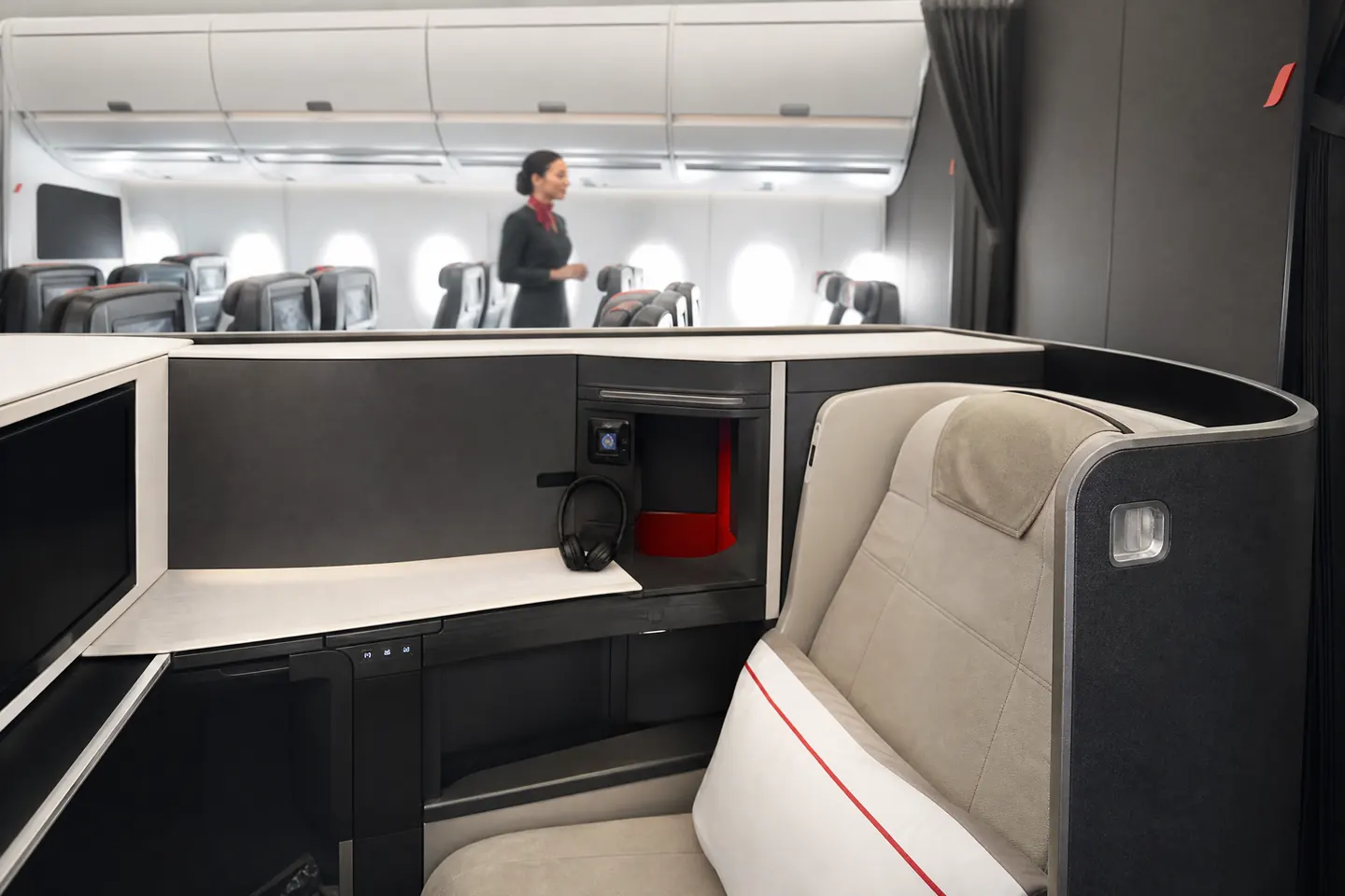 Không gian cabin hạng ghế của Air Canada trên hành trình đi Mỹ