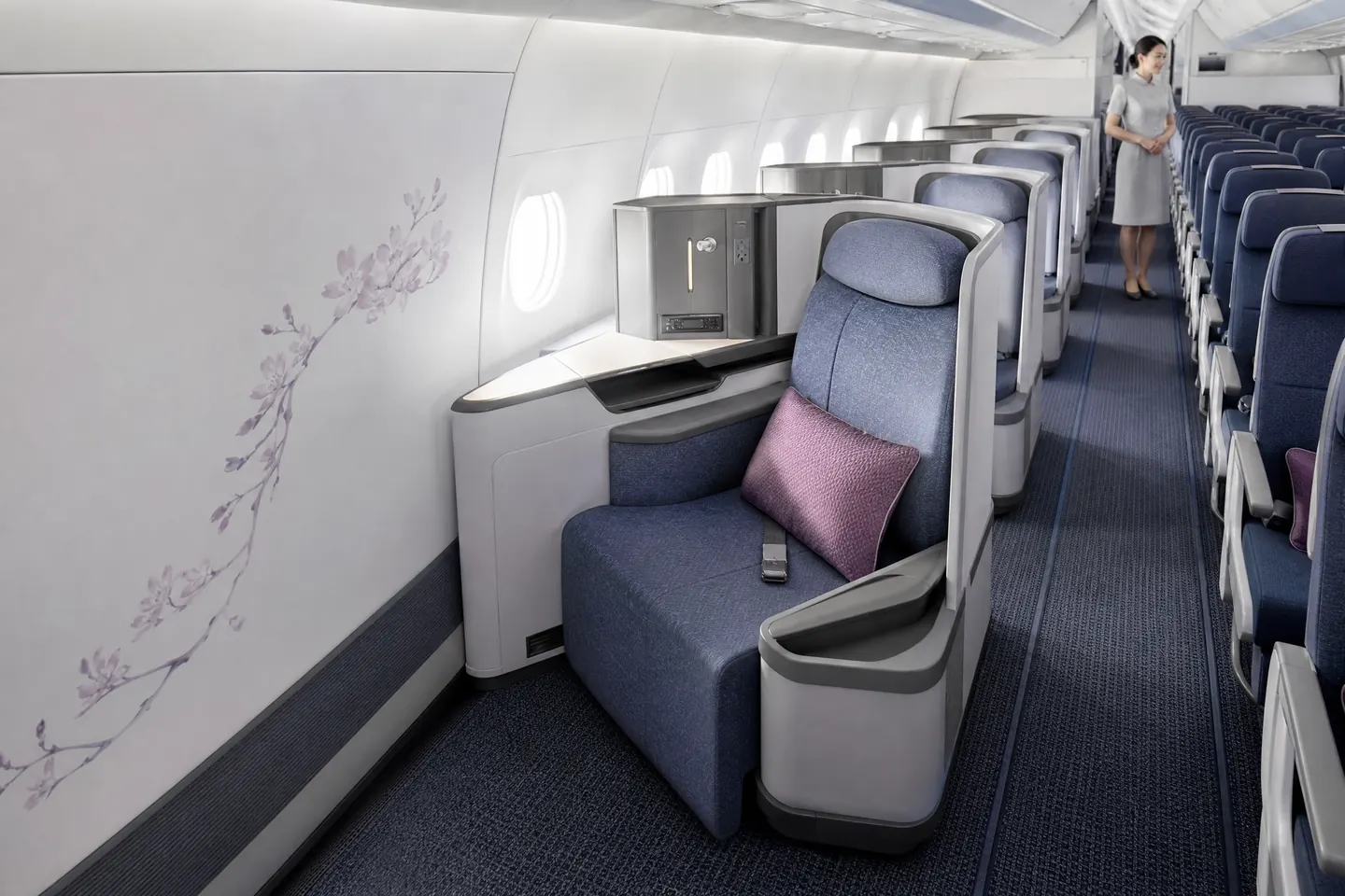 Không gian cabin hạng ghế của China Airlines trên hành trình đi Mỹ